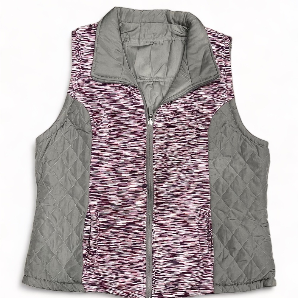 Gray Vest with Pink/Purple Accents Reversible XL